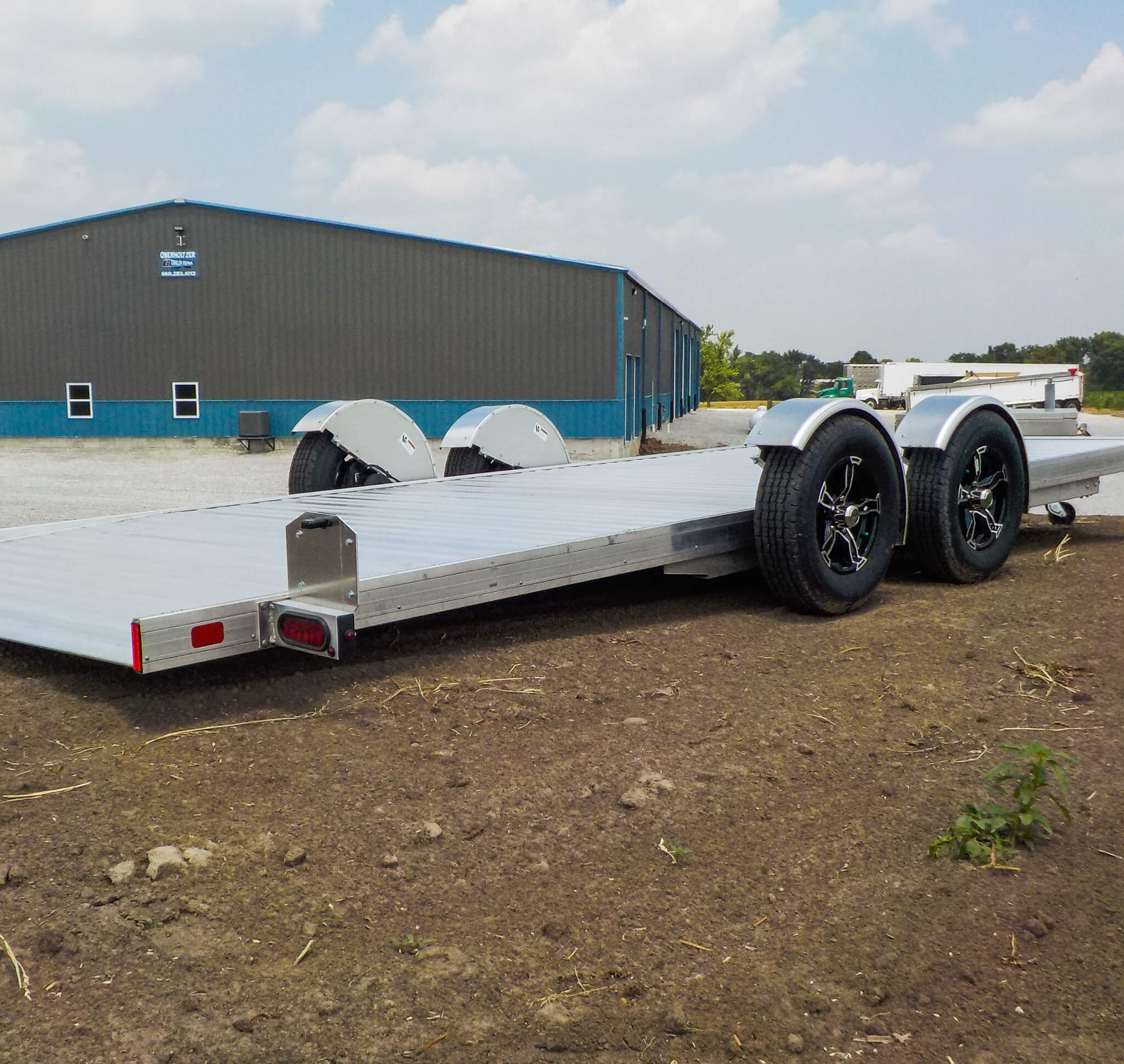 side view of a car hauler/equipment trailer