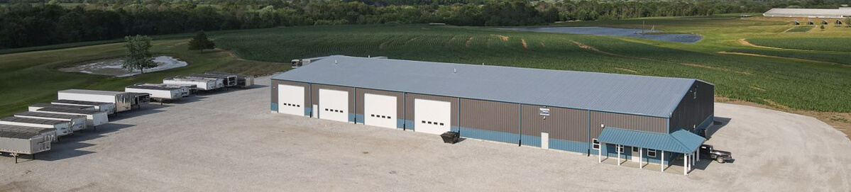 a wide shot view of the Oberholtzer repair shop
