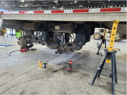 repairing axles on hopper bottom trailer